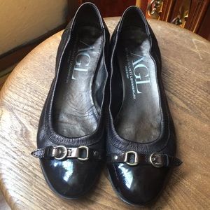 SOLD!! AGL Brown Leather Ballet Flats. Made in Italy 8.5B